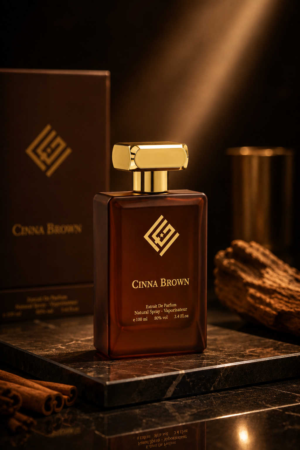 FG UNITED CINNA BROWN EDP Perfume 100ml Premium Gold Luxury Bottle